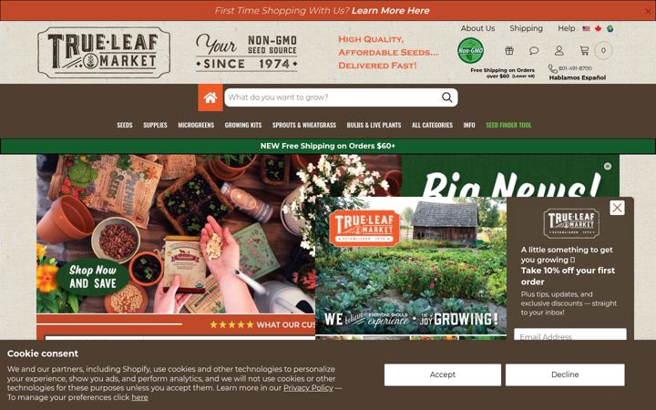 Screenshot of trueleafmarket.com