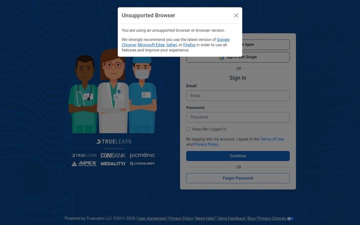 Screenshot of truelearn.net