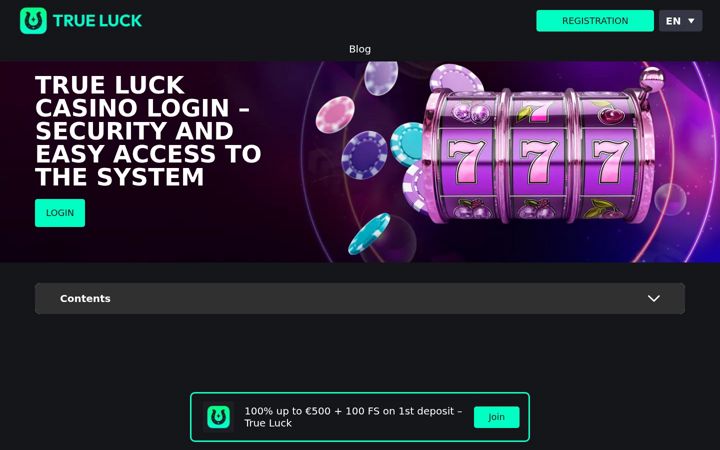 Screenshot of trueluck-casinos.com