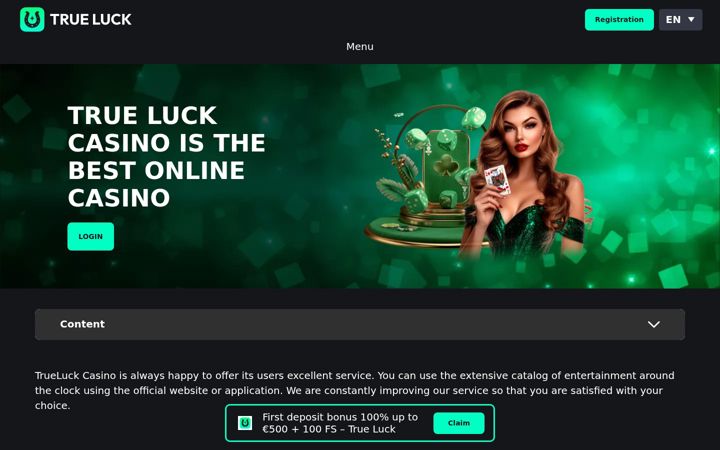 Screenshot of trueluckcasinonl.com