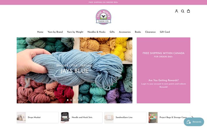 Screenshot of truenorthyarn.com