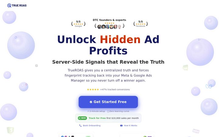 Screenshot of trueroas.com