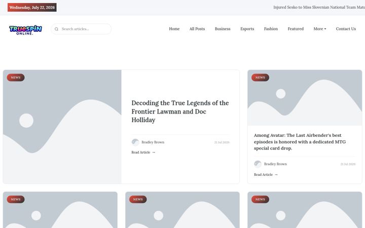 Screenshot of truespinonline.nl