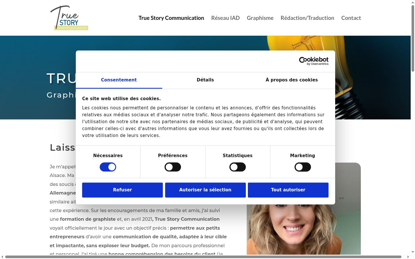 Captura de ecrã do banner de consentimento apresentado antes de qualquer interação