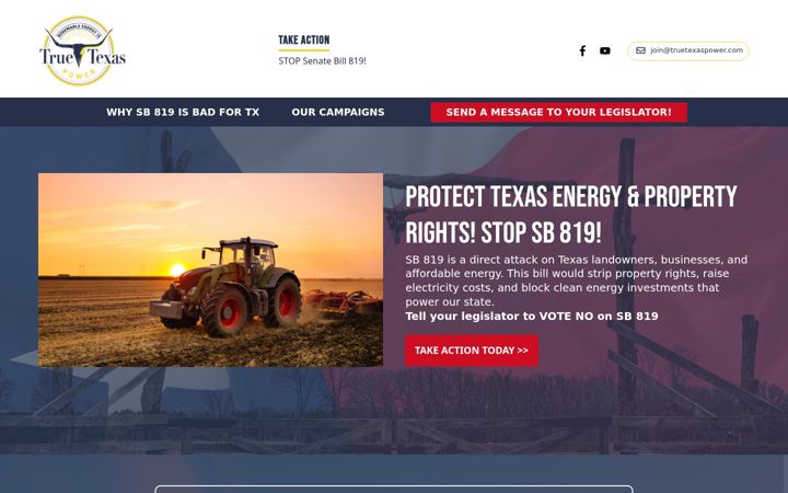 Screenshot of truetexaspower.com