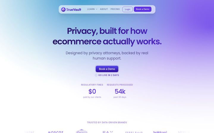 Screenshot of truevault.com