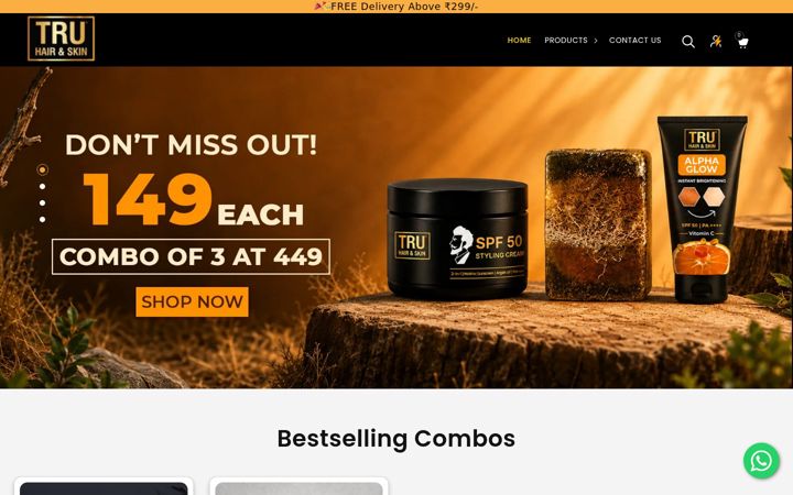 Screenshot di truhairandskin.com