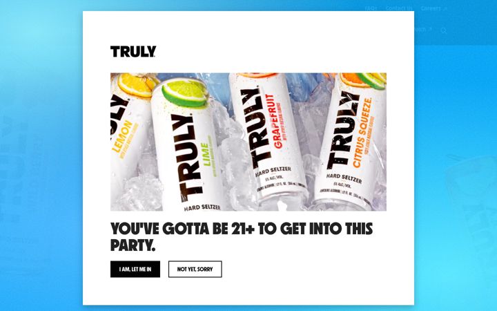 Screenshot of trulyhardseltzer.com