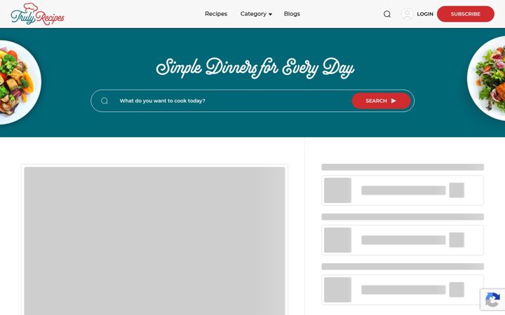 Screenshot of trulyrecipes.com