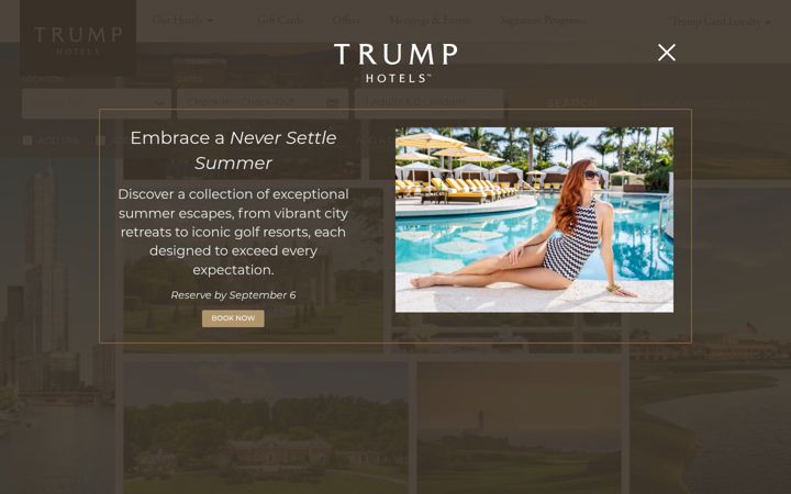 Screenshot of trumphotels.com