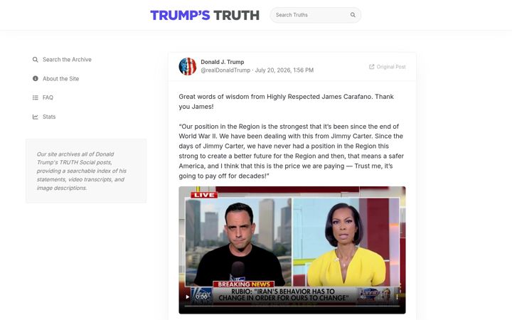 Screenshot of trumpstruth.org