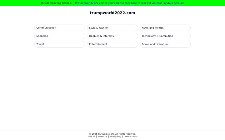 Screenshot of trumpworld2022.com