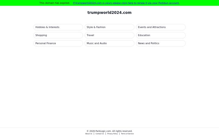 Screenshot of trumpworld2024.com