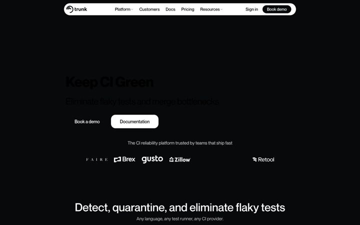 Screenshot of trunk.io