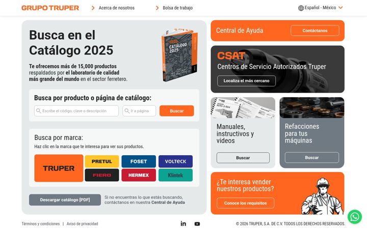 Captură de ecran a truper.com