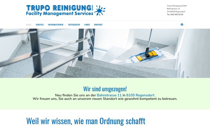 Screenshot of trupo-reinigung.ch