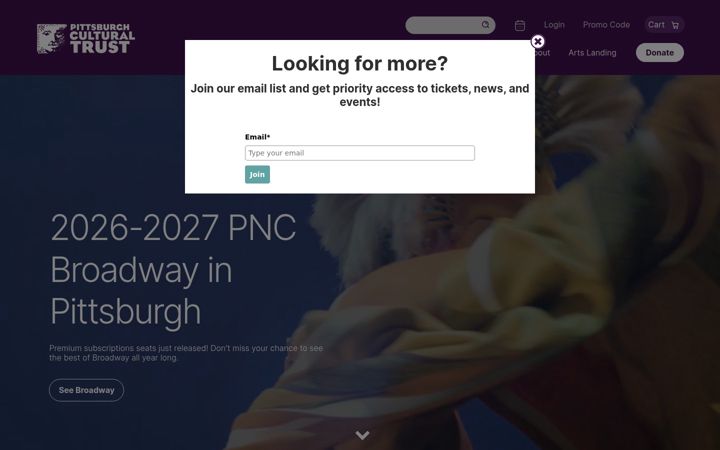 Screenshot of trustarts.org