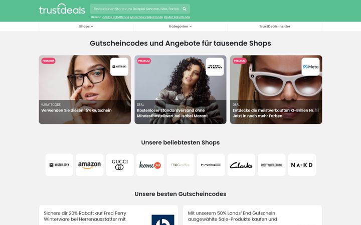 Zrzut ekranu trustdeals.de