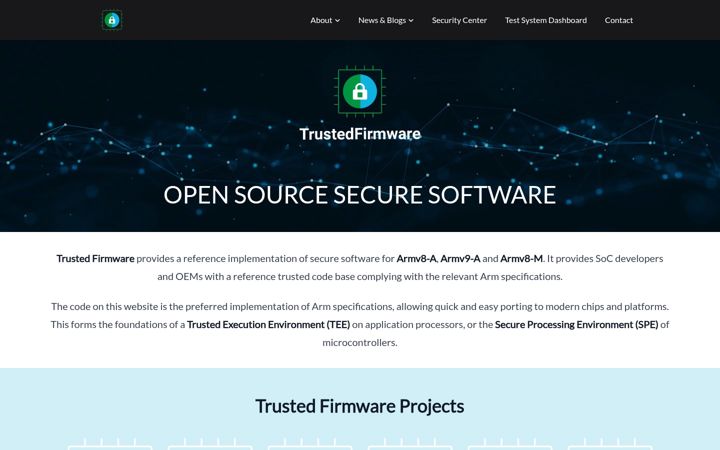 Screenshot of trustedfirmware.org