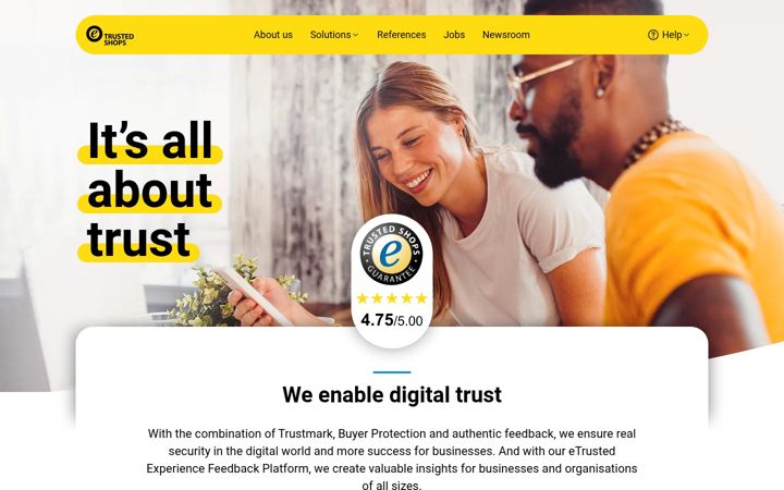 Skjermbilde av trustedshops.com