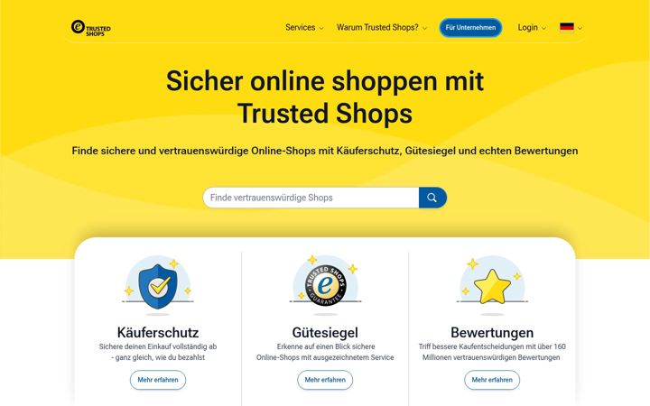 Zrzut ekranu trustedshops.de