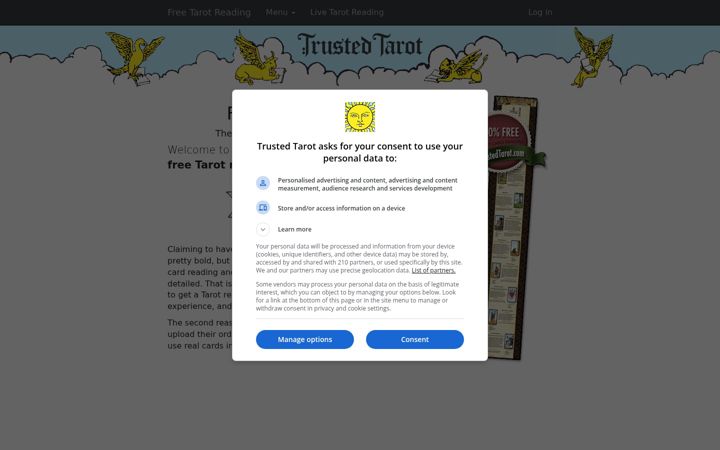 Screenshot of trustedtarot.com