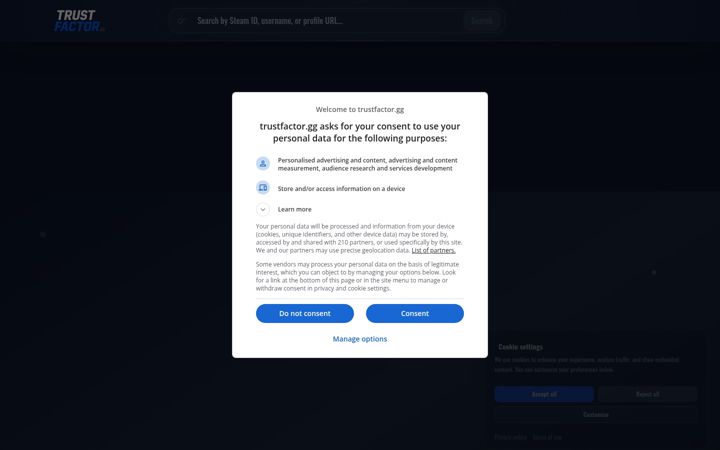 Screenshot of trustfactor.gg