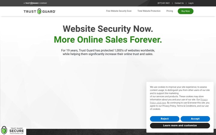 Screenshot of trustguard.com