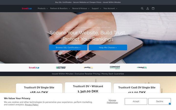 Screenshot of trustico.com