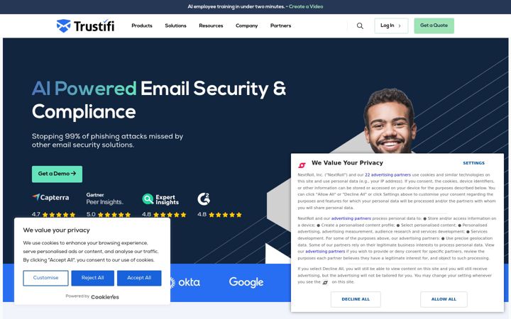 Screenshot of trustifi.com