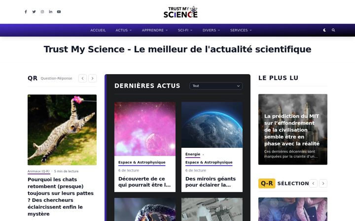 Screenshot of trustmyscience.com