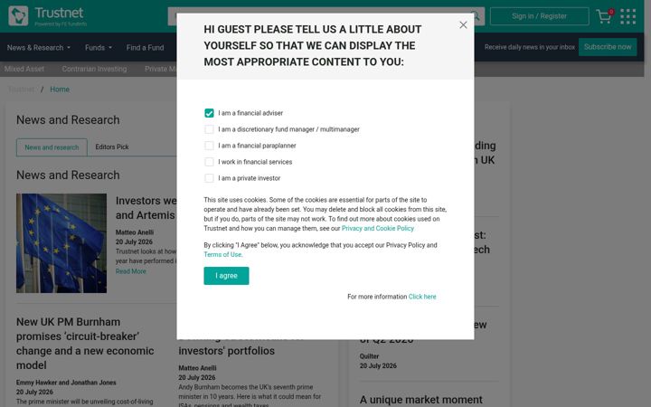 Screenshot of trustnet.com
