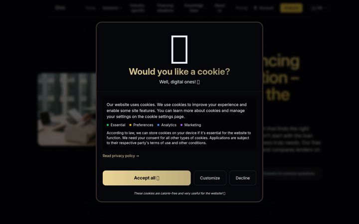 Screenshot of trustyfinance.fi