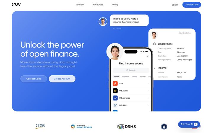 Screenshot of truv.com