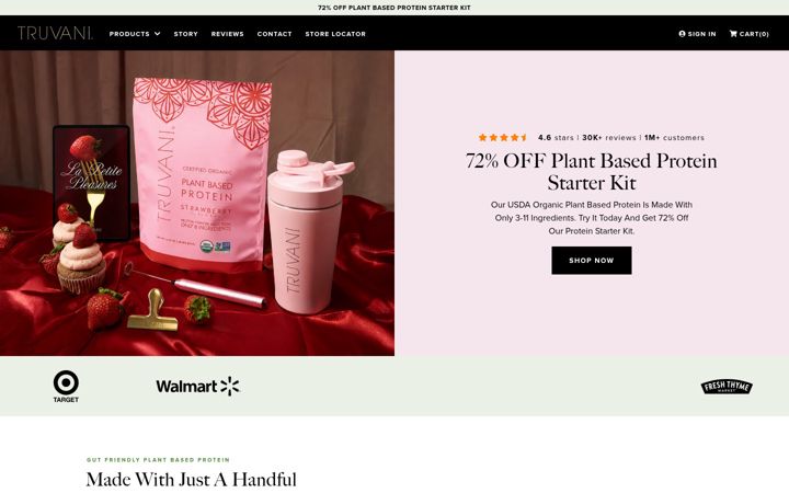 Screenshot of truvani.com