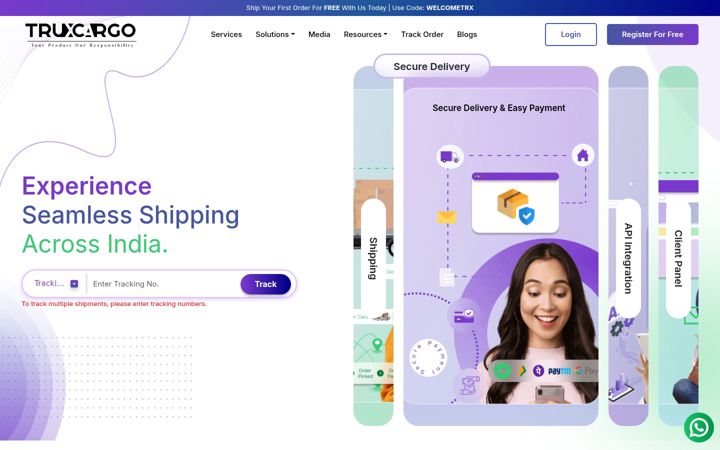 Screenshot di truxcargo.com