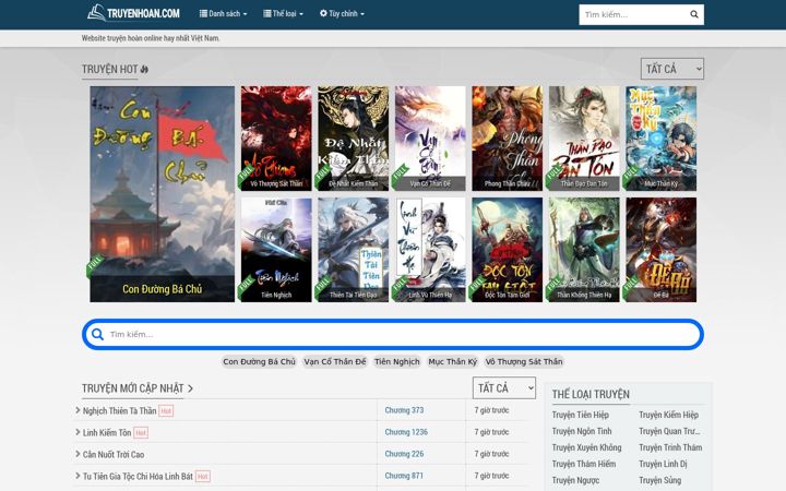 Screenshot of truyenhoan.com