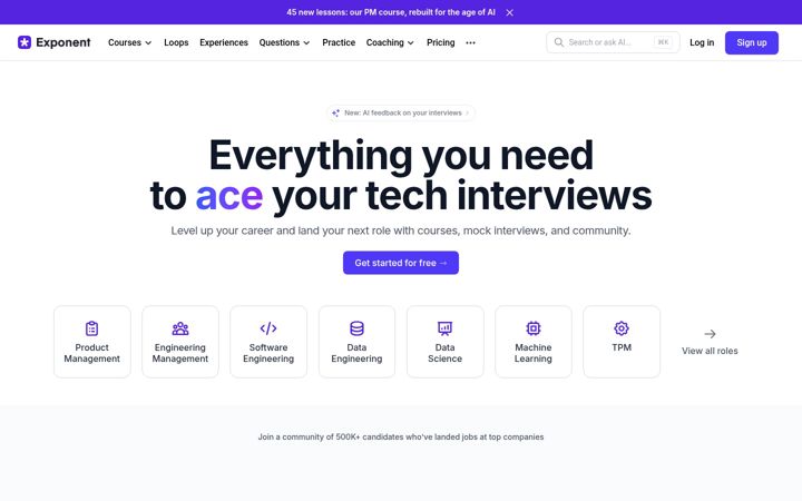 Screenshot of tryexponent.com