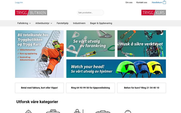 Zrzut ekranu tryggbutikken.no
