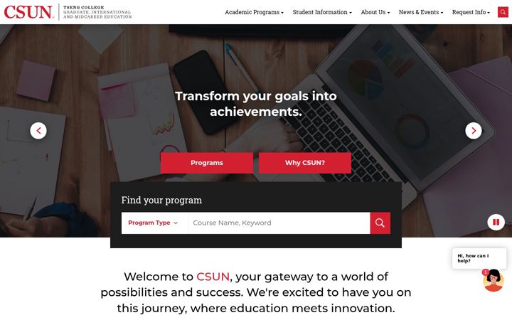 Screenshot of tsengcollege.csun.edu