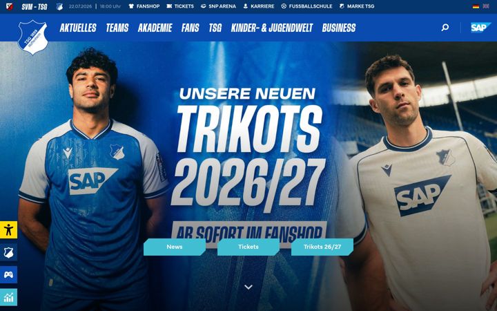 Screenshot of tsg-hoffenheim.de