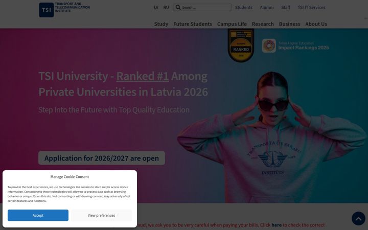 Screenshot of tsi.lv