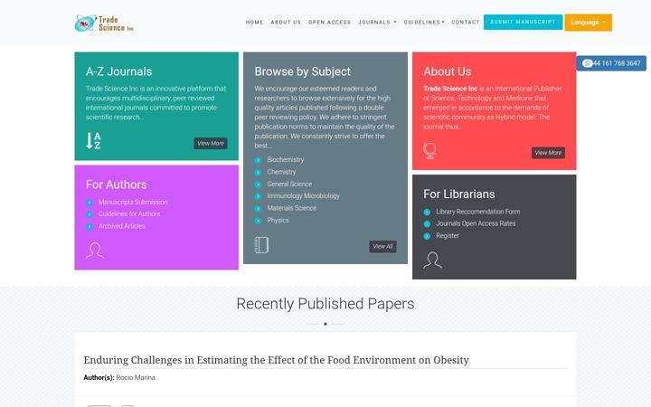 Screenshot of tsijournals.com
