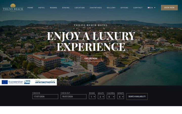 Screenshot of tsilivi-beach-hotel.gr