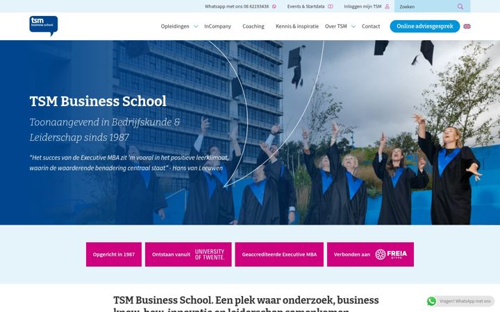 Posnetek zaslona tsm.nl