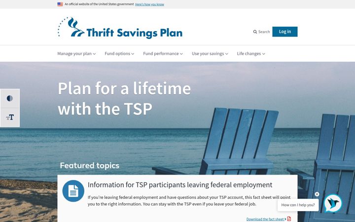 Screenshot ta' tsp.gov