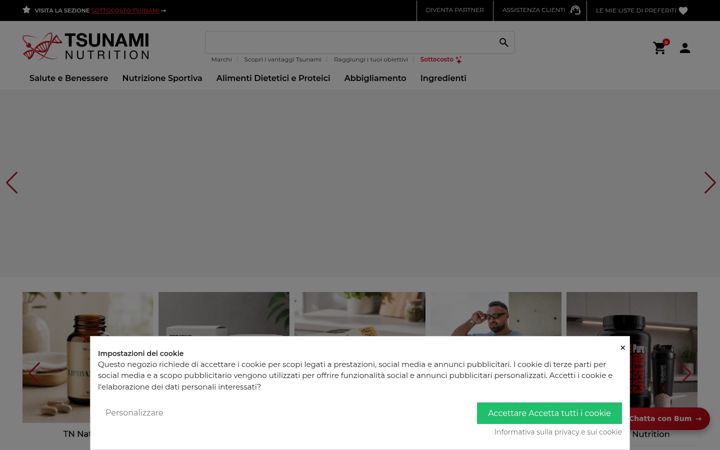 Screenshot of tsunaminutrition.it