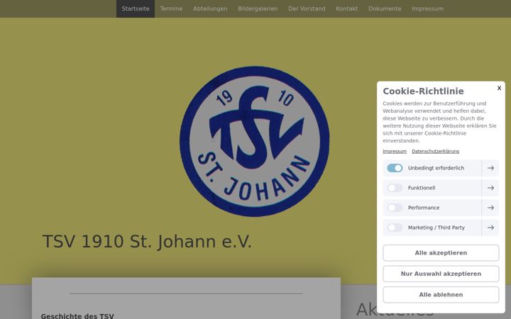 Screenshot von tsv-sankt-johann.de