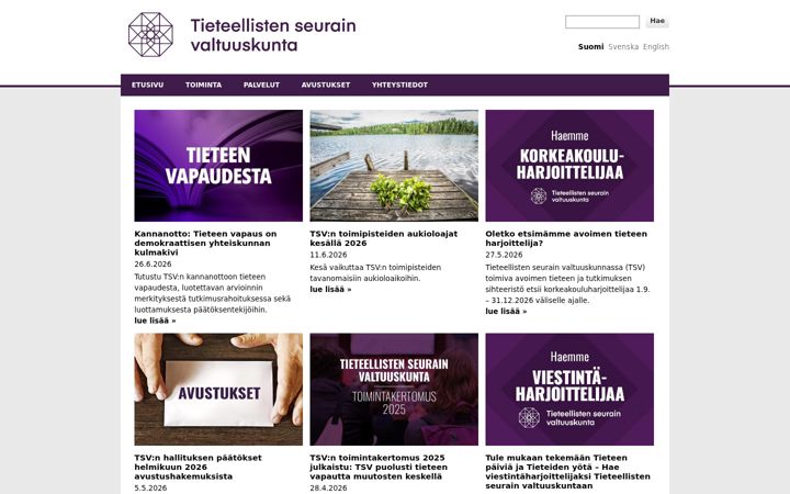 Screenshot of tsv.fi