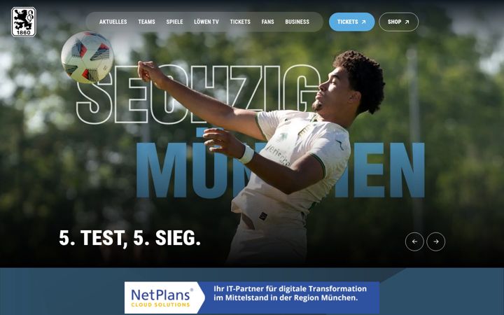 Screenshot of tsv1860.de